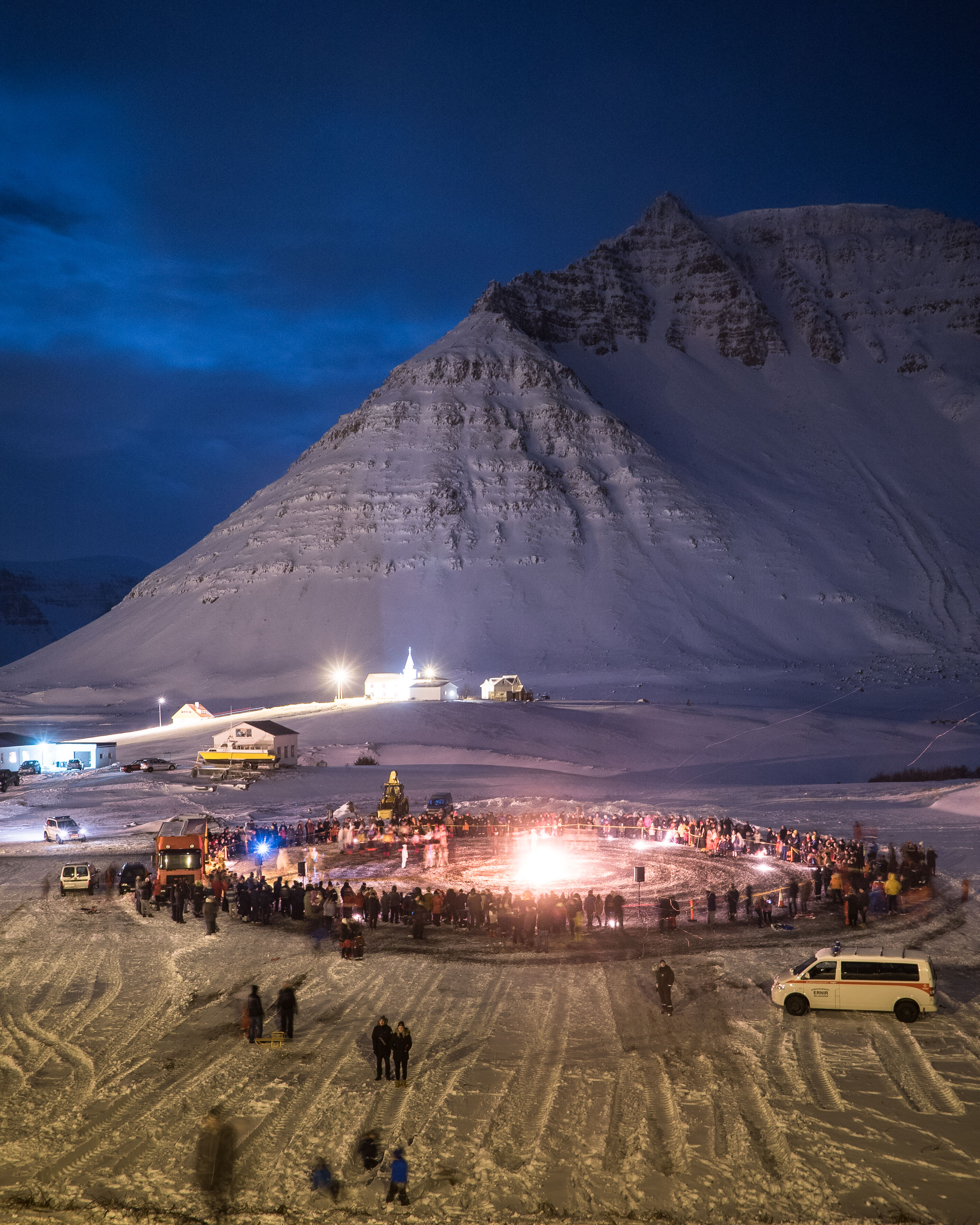 Þrettándaskemmtun í Bolungarvík árið 2017. Mynd: Haukur Sigurðsson.